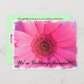 Roze Gerber Daisy bruiloft uitnodiging (Voorkant / Achterkant)