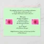 Roze Gerber Daisy bruiloft uitnodiging Briefkaart (Achterkant)