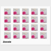 Roze Gerber Daisy Buttonnen Bruiloft Envelope Seal Vierkante Sticker (Vel)