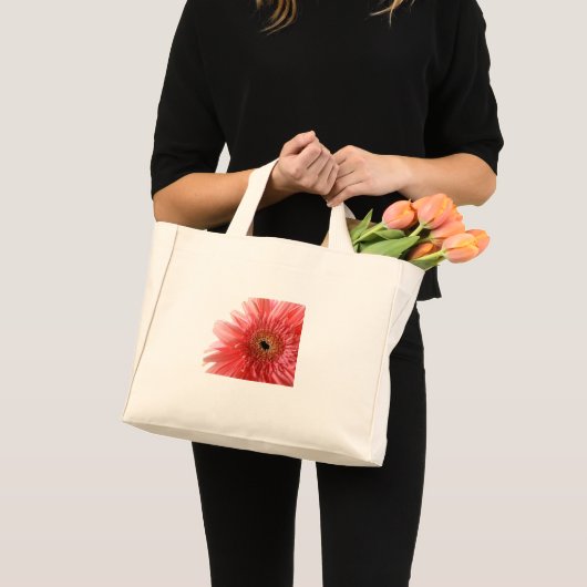 Roze Gerber Daisy Canvas tas (Voorkant (product))