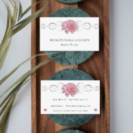 Roze Gerber Daisy Floral Shop Visitekaartje