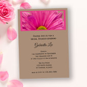 Roze Gerber Daisy Flower Bridal Shower Invitation Kaart
