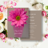Roze Gerber Daisy Flower in Vase Wedding Kaart