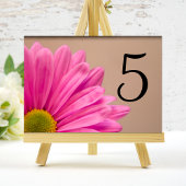 Roze Gerber Daisy Flower Table Numbers Kaart