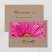 Roze Gerber Daisy Flower Wedding RSVP Kaart (Voorkant / Achterkant)