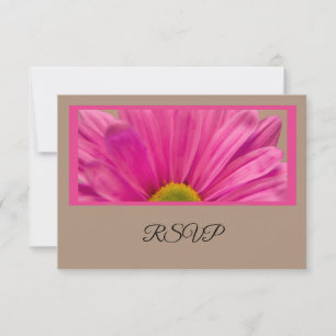 Roze Gerber Daisy Flower Wedding RSVP Kaart