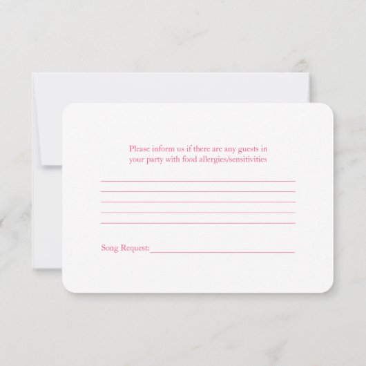 Roze Gerber Daisy Geel Lint Trouwen RSVP (Achterkant)