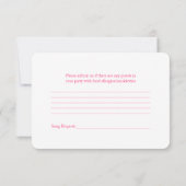 Roze Gerber Daisy Gele Lint Trouw RSVP (Achterkant)