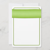 Roze Gerber Daisy Green Ribbon Wedding Uitnodiging (Achterkant)