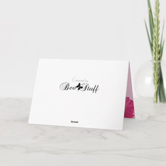 Roze Gerber Daisy Happy Birthday Kaart (Achterkant)