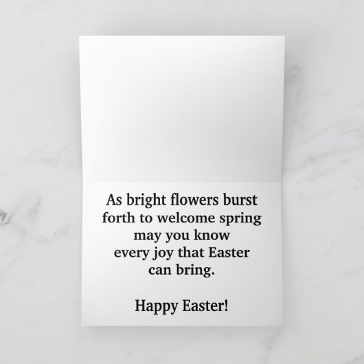 Roze Gerber Daisy Large Font Easter Kaart (Binnen)