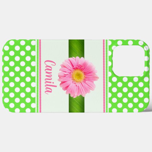 Roze Gerber Daisy met pooldots Case-Mate iPhone Case (Achterkant (horizontaal))