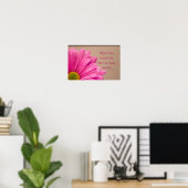 Roze Gerber Daisy Miracles Poster (Thuiskantoor)
