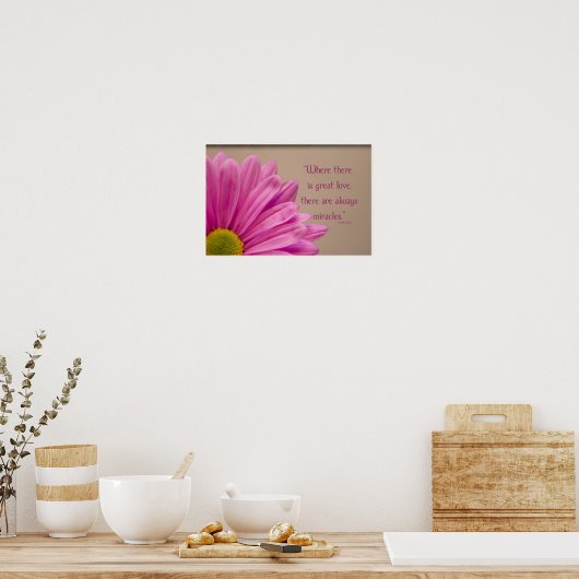 Roze Gerber Daisy Miracles Poster (Keuken)