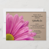 Roze Gerber Daisy op Tan Vrijgezellenfeest Kaart (Voorkant)