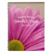 Roze Gerber Daisy op Tan Wedding Notitieboek (Voorkant)