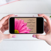 Roze Gerber Daisy op Tan Wedding Rehearsal Dinner Kaart