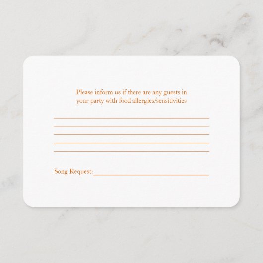 Roze Gerber Daisy Oranje Lint Trouw-Huwelijk RSVP (Achterkant)