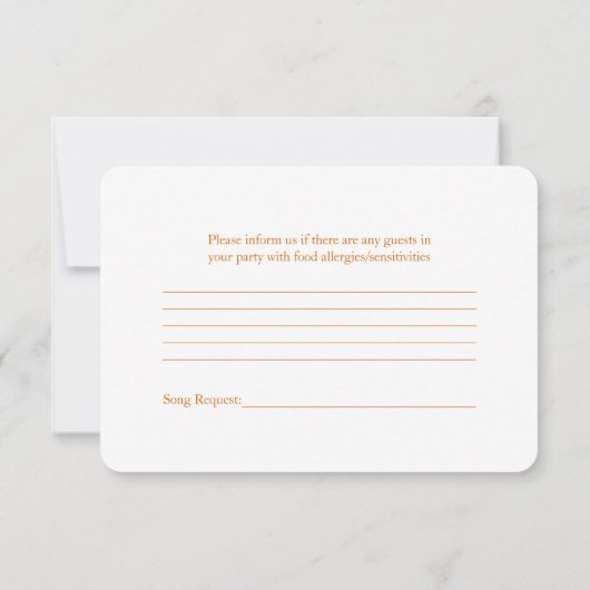 Roze Gerber Daisy Oranje Lint Trouw-Huwelijk RSVP (Achterkant)