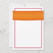 Roze Gerber Daisy Oranje Ribbon Wedding Uitnodigin Kaart (Achterkant)