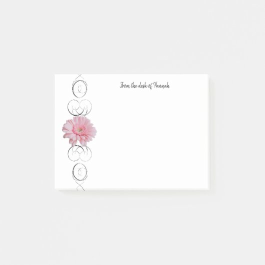Roze Gerber Daisy Personalized Notes (Voorkant)