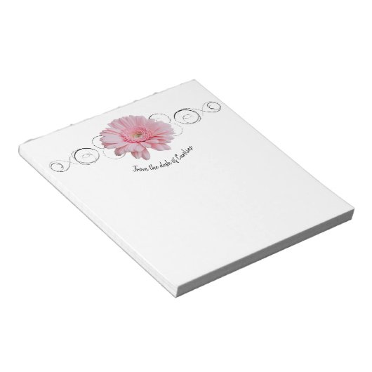 Roze Gerber Daisy Personalized Notitieblok (Schuin)