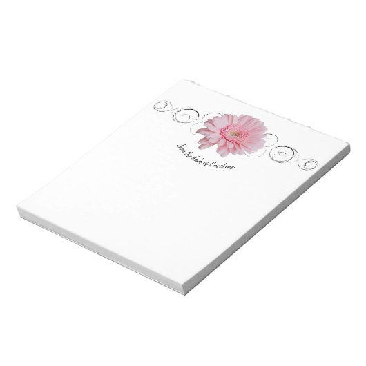 Roze Gerber Daisy Personalized Notitieblok (Linkerzijde)