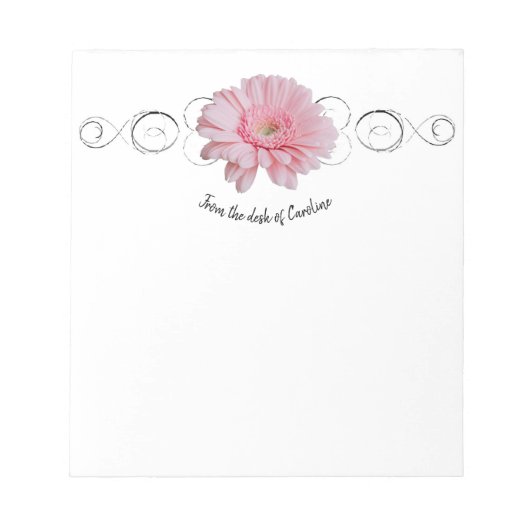 Roze Gerber Daisy Personalized Notitieblok (Voorkant)