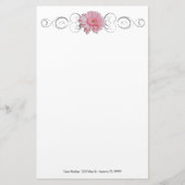 Roze Gerber Daisy Personalized Stationery Briefpapier (Voorkant)