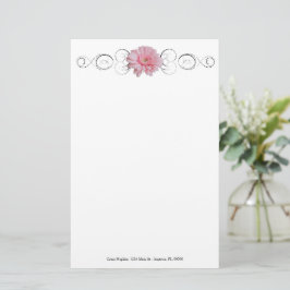 Roze Gerber Daisy Personalized Stationery Briefpapier