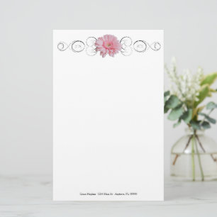 Roze Gerber Daisy Personalized Stationery Briefpapier