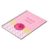 Roze Gerber Daisy Polka Dot Gepersonaliseerd Notit Notitieboek (Linkerzijde)