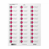 Roze Gerber Daisy Polka Dot Wedding Return Address Etiket (Full Sheet)