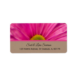 Roze Gerber Daisy Return Address Label