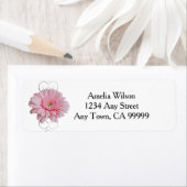 Roze Gerber Daisy Return Address Label (Insitu)