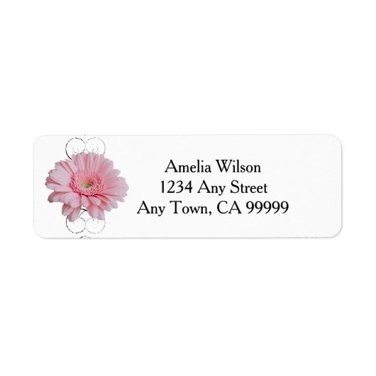Roze Gerber Daisy Return Address Label (Voorkant)