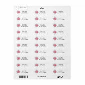 Roze Gerber Daisy Return Address Label (Full Sheet)