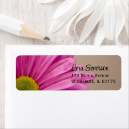 Roze Gerber Daisy Return Address Label