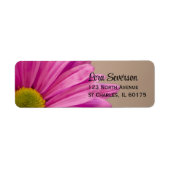 Roze Gerber Daisy Return Address Label (Voorkant)