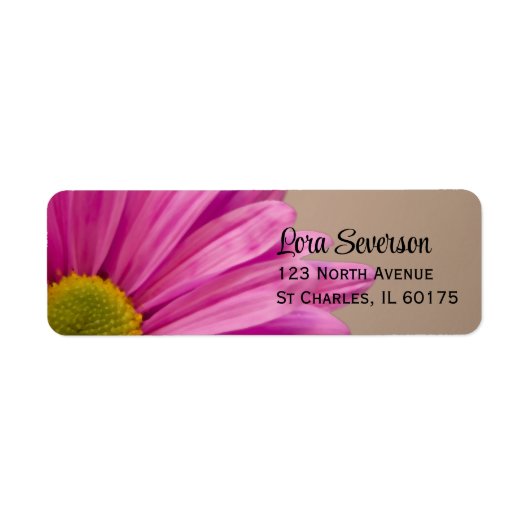 Roze Gerber Daisy Return Address Label (Voorkant)