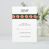Roze gerber daisy RSVP-kaart RSVP Kaartje (Staand voorkant)