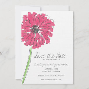 Roze Gerber Daisy Save the Date