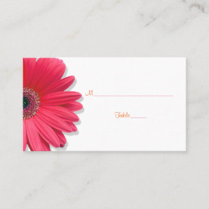 Roze Gerber Daisy Sinaasappel Lint Bruiloft Plaats Plaatskaartje