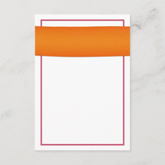 Roze Gerber Daisy Sinaasappel Lint Bruiloft RSVP A (Achterkant)