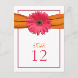 Roze Gerber Daisy Sinaasappel Lint Tafelnummer Kaa