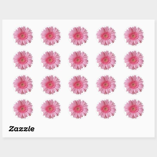  roze Gerber Daisy Sticker (Vel)