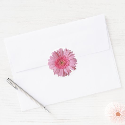  roze Gerber Daisy Sticker (Envelop)