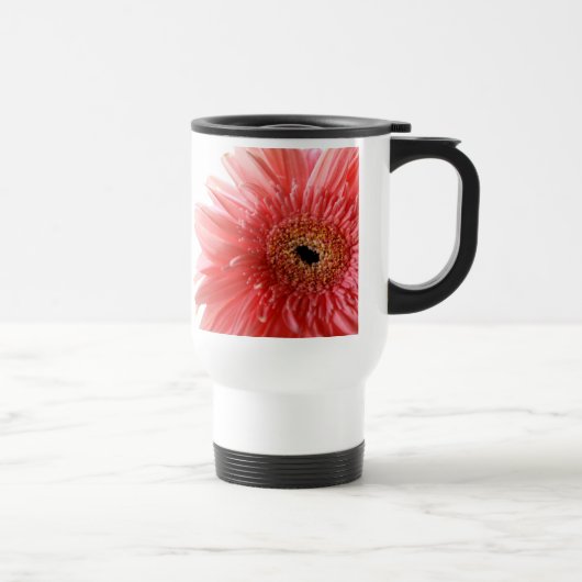 Roze Gerber Daisy Travel Mug Reisbeker (Rechts)