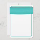 Roze Gerber Daisy Turquoise Wedding Uitnodiging (Achterkant)