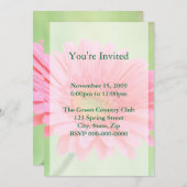 Roze Gerber Daisy Uitnodigingen (Voorkant / Achterkant)